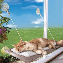 Hanging Cat Hammock Bed 55x35cm Window Lounger with Suction Cups for Cats Sofa Mat Cushion Seat Shelf