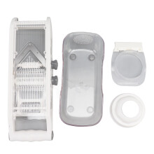 Ergonomic Mandoline Slicer, Non-Skid Feet Provide Maximum Safety, Transparent Bottom Food Holder Box With Water Filter For Easy Cleaning