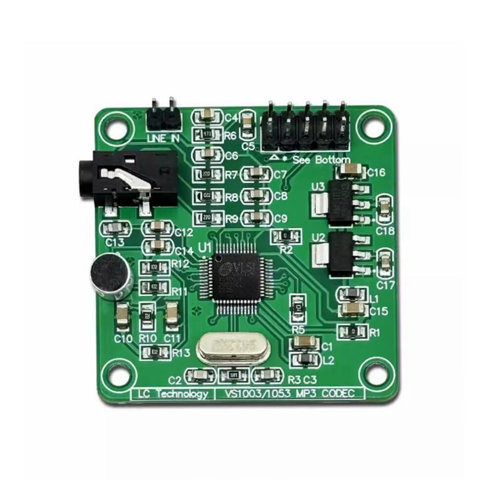 VS1053 Audio Module MP3 Player Audio Decoding Development Board (Builtin Recording Function)-image-OPC-PPGKK8F-NEW