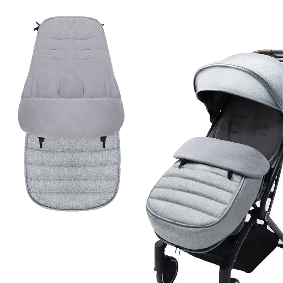 Footmuff Universal Fit For Pushchair Waterproof Windproof Fleecelined Stroller Pram Grey
