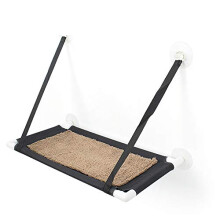 Pet Cat Hanging Bed 10kg Capacity Window Mounted Cat Hammock Soft Brown Sofa Mat Cat Lounger Perch Cushion