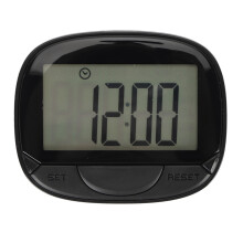 Distanz-Kalorienzähler Pedometer mit großem Bildschirm, 2D-Schrittzähler, Schwarz