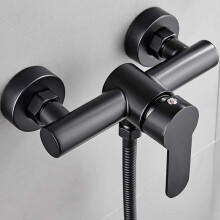 304 Stainless Steel Shower Faucet WallMounted SingleLever Bath Tub Shower Mixer Tap Black Finish