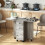 Homcom HOMCOM Folding Dining Table, Drop Leaf Table With Storage Drawers Grey Marble 1
