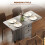 Homcom HOMCOM Folding Dining Table, Drop Leaf Table With Storage Drawers Grey Marble 4