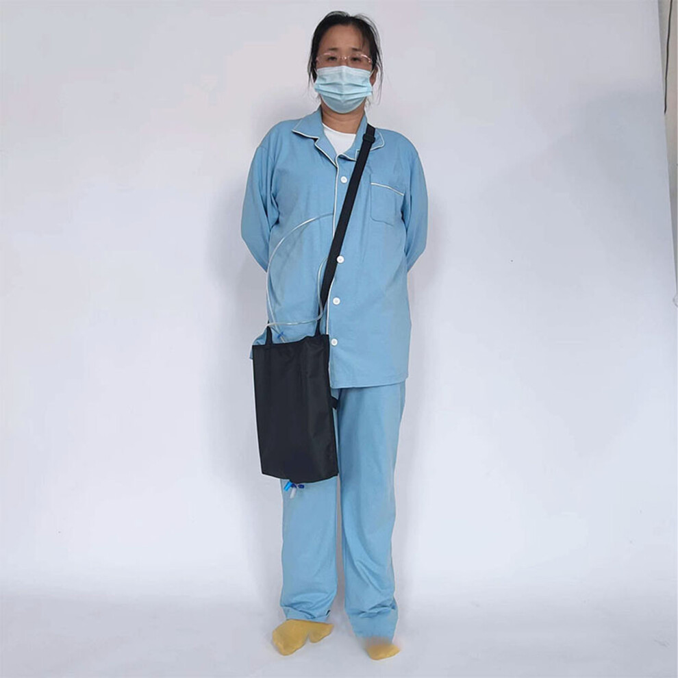 Waterproof Nylon Urine Drainage Bag Cover with Adjustable Straps & Double Pockets, 2000ML Capacity