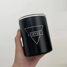 12 Unzen Edelstahl-Reisebecher, Isoliert, Schwarz, 350 ml