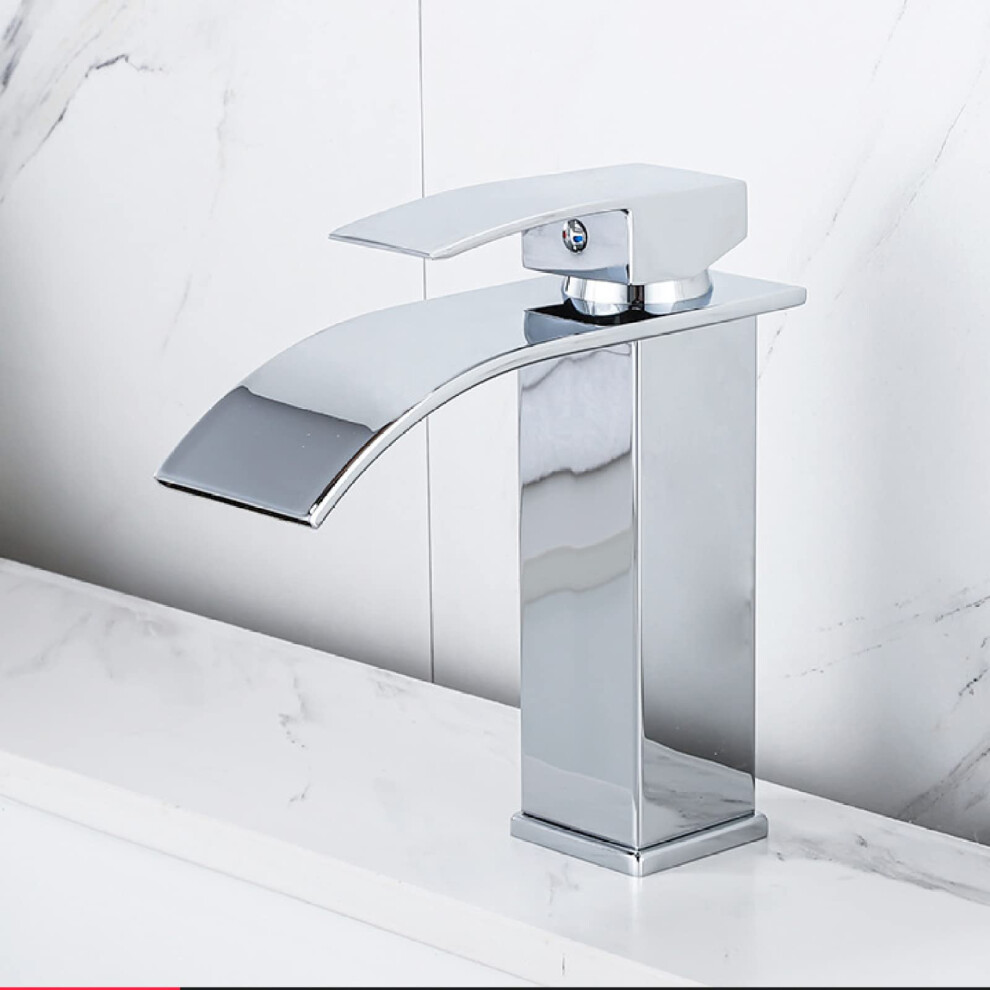 Bathroom Sink Faucet Gold Stainless Steel Waterfall, Singlehandle, Hot And Cold, Short 9189345309199