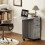 Homcom HOMCOM Folding Dining Table, Drop Leaf Table With Storage Drawers Grey Marble 8