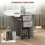 Homcom HOMCOM Folding Dining Table, Drop Leaf Table With Storage Drawers Grey Marble 6
