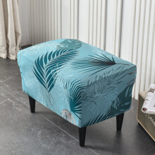 Stretch Footstool Cover, Furniture Protector Slipcover For Rectangle Ottomans, High Quality Stretchy Fabric Non-Slip Elastic Bottom, Effortless