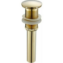 Bonde de lavabo élégante, bouchon escamotable en laiton massif doré poli avec panier anti-obstruction pour une gestion optimale de l'eau et une