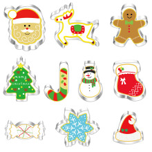 Cookie Cutters For Christmas, Stainless Steel Food Grade Easy To Clean Dishwasher Safe Variety Of Shapes Comfortable Hand Feeling, 10 Pieces Set