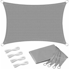 Cobertura retangular para sombra externa, vela de sombreamento com design de borda curva que garante máxima elasticidade para terraços, gramados e