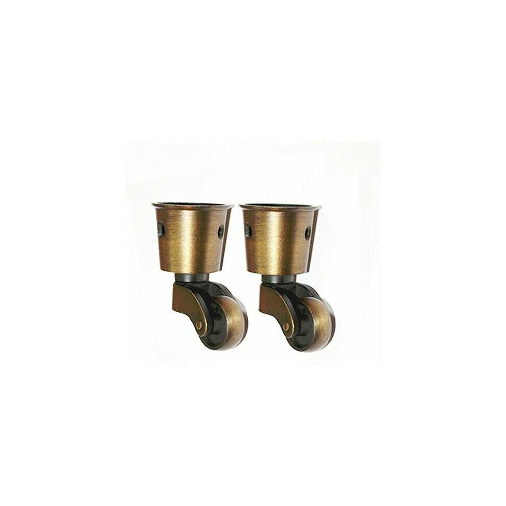 Vintage Swivel Round Casters, Antique Caster Cups For Furniture Mobility, Floor Protection & Rust-Resistant Solid Brass Construction 9004841582009