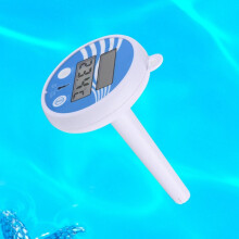 Zwembadthermometer, werkt op zonne-energie, geschikt voor zwembaden, spa's en grote waterpartijen, geeft binnen- en buitentemperatuur weer,