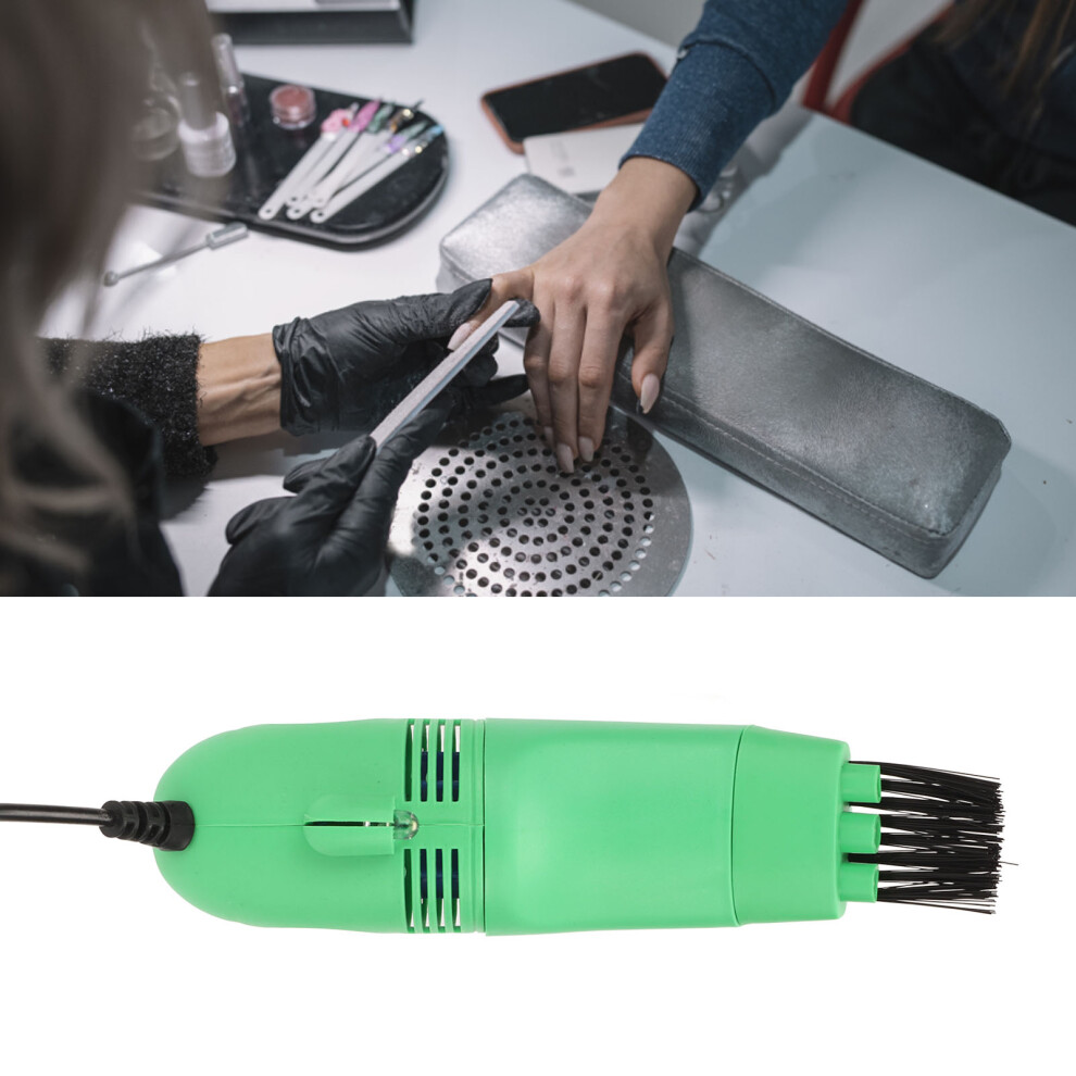 Compact Desktop Nail Dust Vacuum Machine with USB and Brush Head