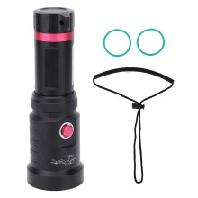Linterna de buceo, linterna subacuática de 2000 lúmenes, recargable, impermeable IPX8, lámpara subacuática con carcasa compacta de aleación de