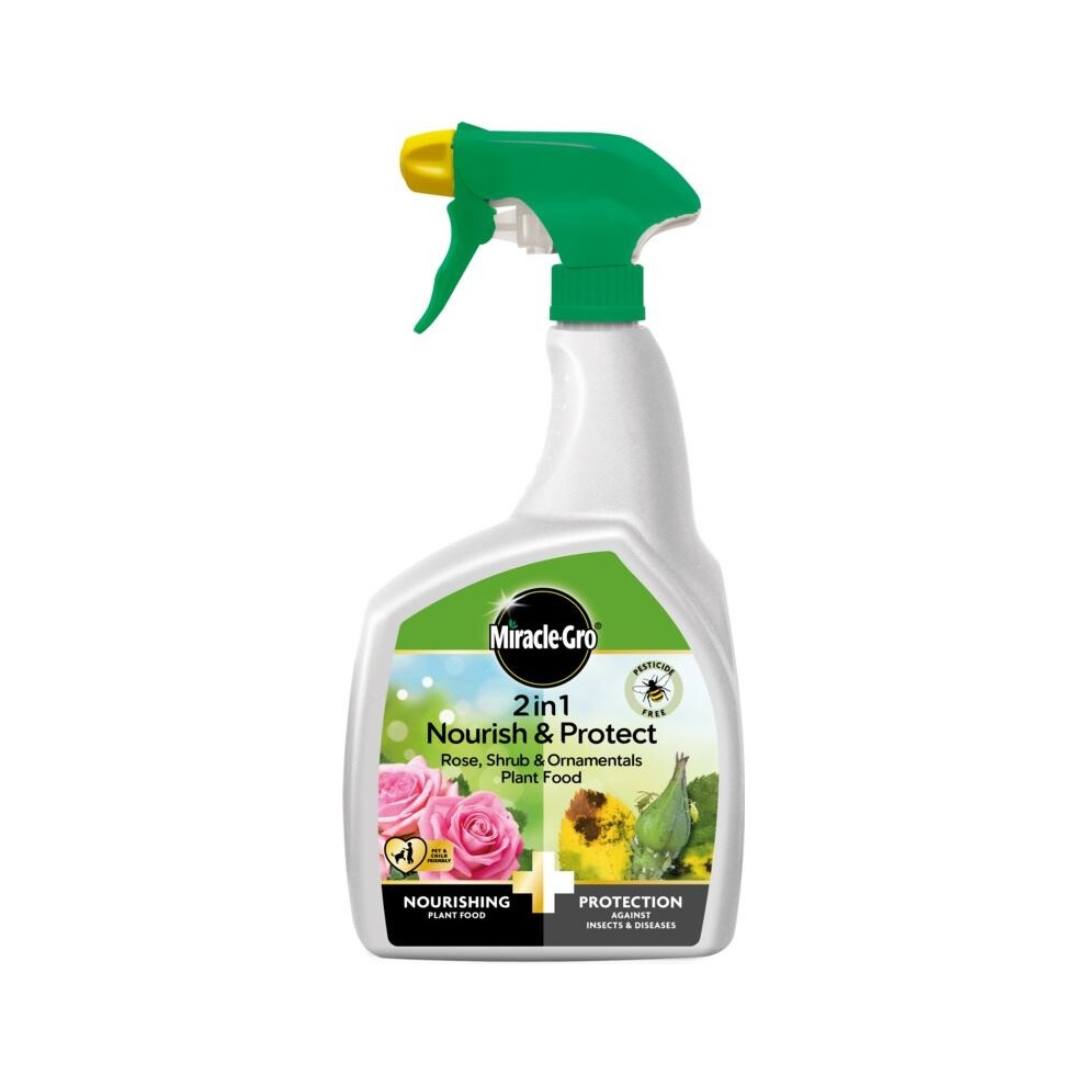 Miracle-Gro Rose Shrub & Plant Food 2 In 1 Nourish Protect 800Ml