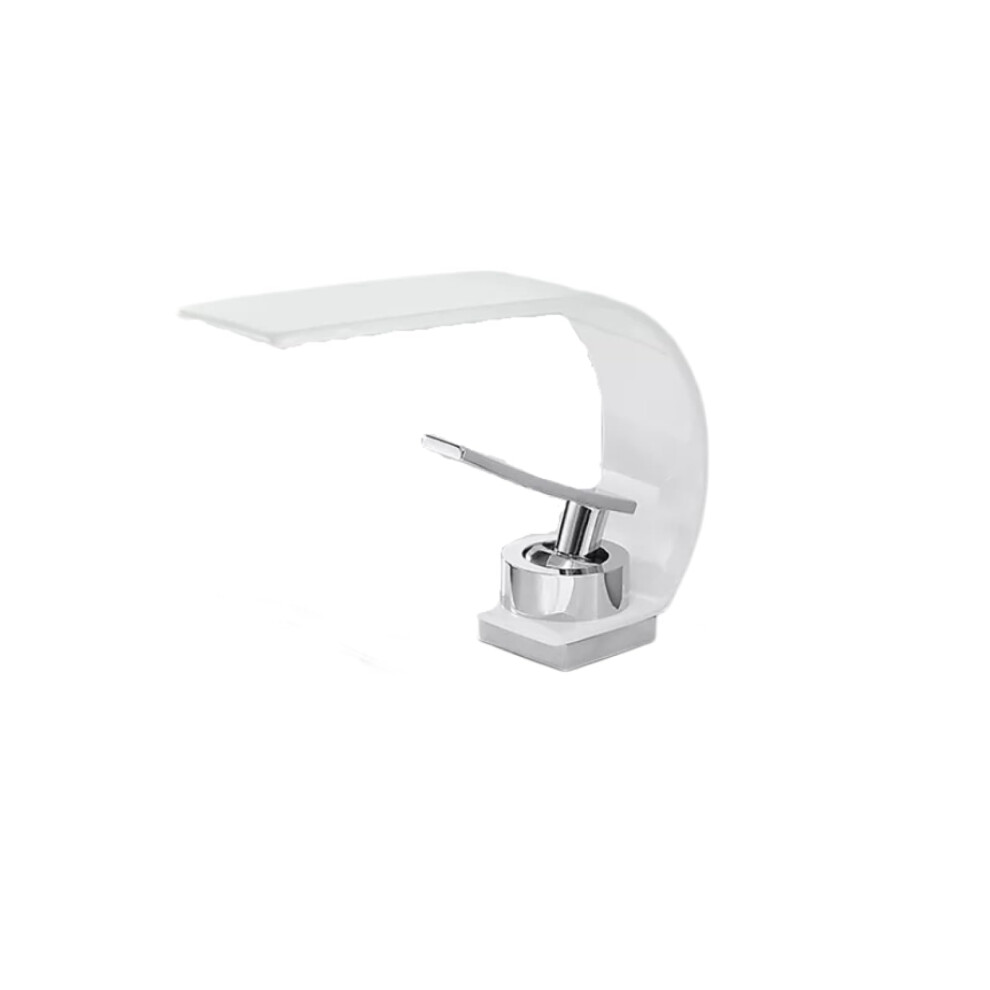 Bathroom Basin Mixer Tap Hotel Hot And Cold Waterfall Basin Faucet Black And White Finish Suitable For Hand Wash Basin 9382693781765