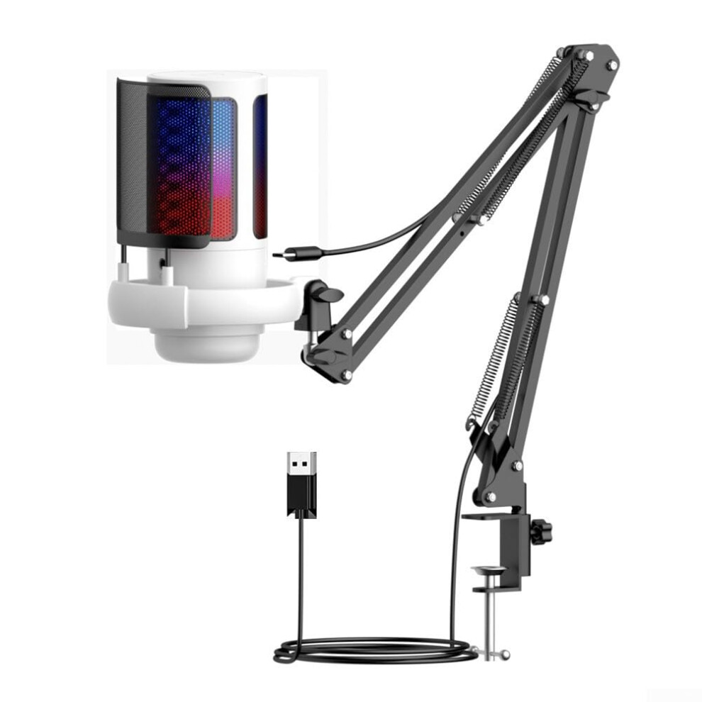 Ergonomic Usb Microphone For Gaming, Clear Voice Capture, Usb Microphone For Desktop Pink 9189345309489