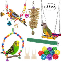 (Style 1) Parrot Toy Bird Toy Accessories Parrot Toy Kit Bird Cage Toy Chewing Bird Toy