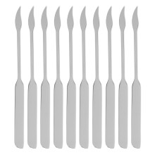 Rust-Free Mixing Stick, Foundation Blending Tool For Salon Or Home Use, Stainless Steel Mixing Spatula With Slanted Rounded Head (10Pcs)