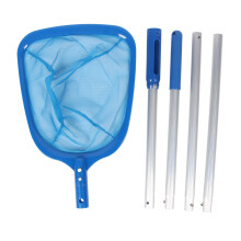 Pool Skimmer Net with Adjustable 60.3in Handle, Heavy Duty Nylon Mesh Leaf Net for Pools Spas Fountains