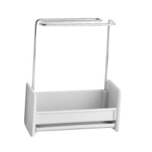 Kitchen Towel Rack Stainless Steel Holder with SelfAdhesive Hooks and Detachable Draining Plate