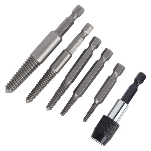 Screw Extractor Set Headless 6Pcs For Damaged Screws And Stripped Studs Quick Removal Tool DIY Gift With Post Extractor