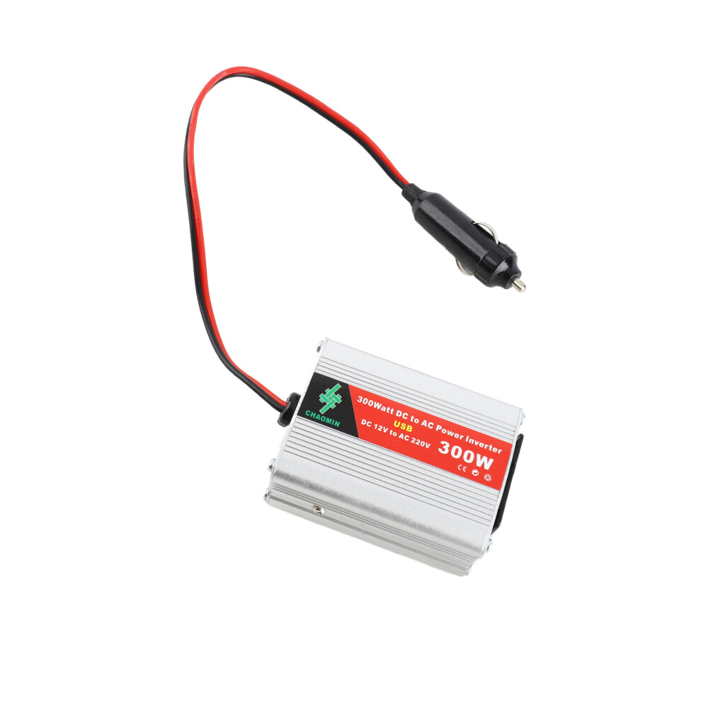 Portable Car Power Inverter 300W Dc12v To Ac220v 85Mm Silver 8011371668326