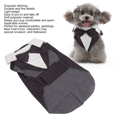 Hundetuxedo mit Fliege, leichtes Polyester, Hochzeitsgesellschaft M 2