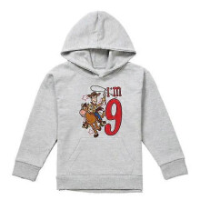 (7-8 Years,Athletic Heather)Toy Story Childrens/Kids I'm 9 Woody Heather Birthday Pullover Hoodie