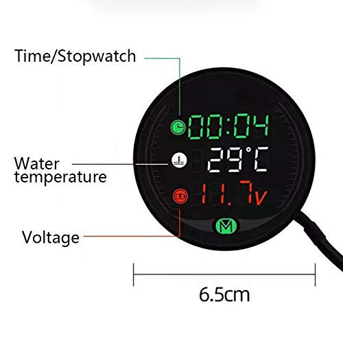 5 in 1 Motorcycle Temperature Gauge and Voltmeter with LED Display USB Charging Sensor 1