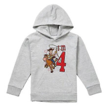 (5-6 Years,Athletic Heather)Toy Story Childrens/Kids I'm 4 Woody Heather Birthday Pullover Hoodie