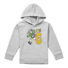 (12-13 Years,Athletic Heather)Toy Story Childrens/Kids I'm 6 Buzz Lightyear Heather Birthday Pullover Hoodie