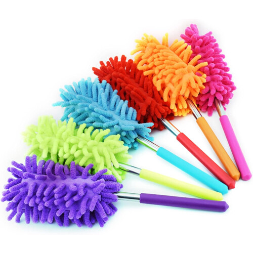 Telescoping Microfiber Duster with Bendable Washable Head and Extendable Stainless Steel Handle 1