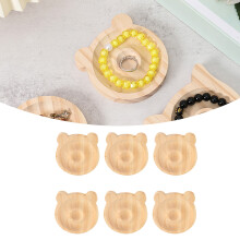 Set aus 6 massiven Holz-Schmuckschalen für Perlen und Armbänder, 10,5 x 4,3 Zoll