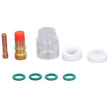 Pyrex Glass Cup TIG Torch Accessories Kit Stubby Gas Lens Collet Set for Carbon Steel Low Alloy Steel Welding Consumables Kit with Excellent