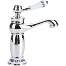 Vintage europæisk designarmatur til badeværelseskøkkenvaske, udsøgt blåhvid porcelænsvaskarmatur med keramisk håndtag, holdbar og rustfri