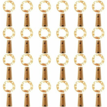 Romantic Atmosphere Fairy String Lights, 2M Length, 20 Warm White Leds, Battery Pack Led Bottle Lights, Double Lighting Time, Suitable for Most