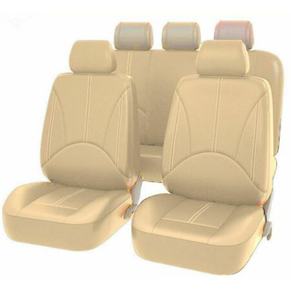 Luxury Design Universal Fit Leather Seat Cover, Airbag Compatible Full Enclosure With Composite Sponge Inside For Most Car Suv Truck 9448196361016