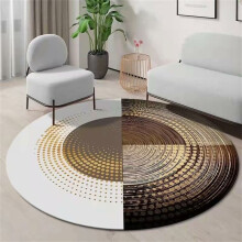 Brown Contemporary Living Room Rug, Versatile Area Rug with Non-Slip Base, Geometric Dining Room Rug for Indoor & Outdoor Spaces (140Cm)