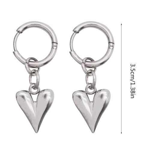 Boucles d'oreilles pendantes élégantes en forme de cœur, 2