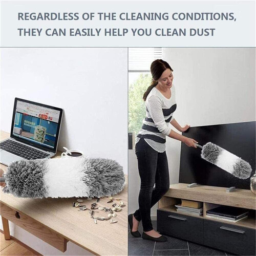 Cobweb Duster Kit for Home Office, Extendable Dusters with Microfiber Feather Duster, Washable & Reusable Tools for High Ceilings Ceiling Fans 2