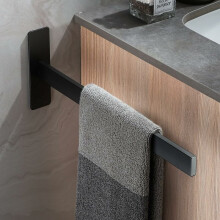 Toallero de pared de acero inoxidable, diseño moderno para zonas húmedas, autoadhesivo, fácil de instalar, con protección anticorrosión y que