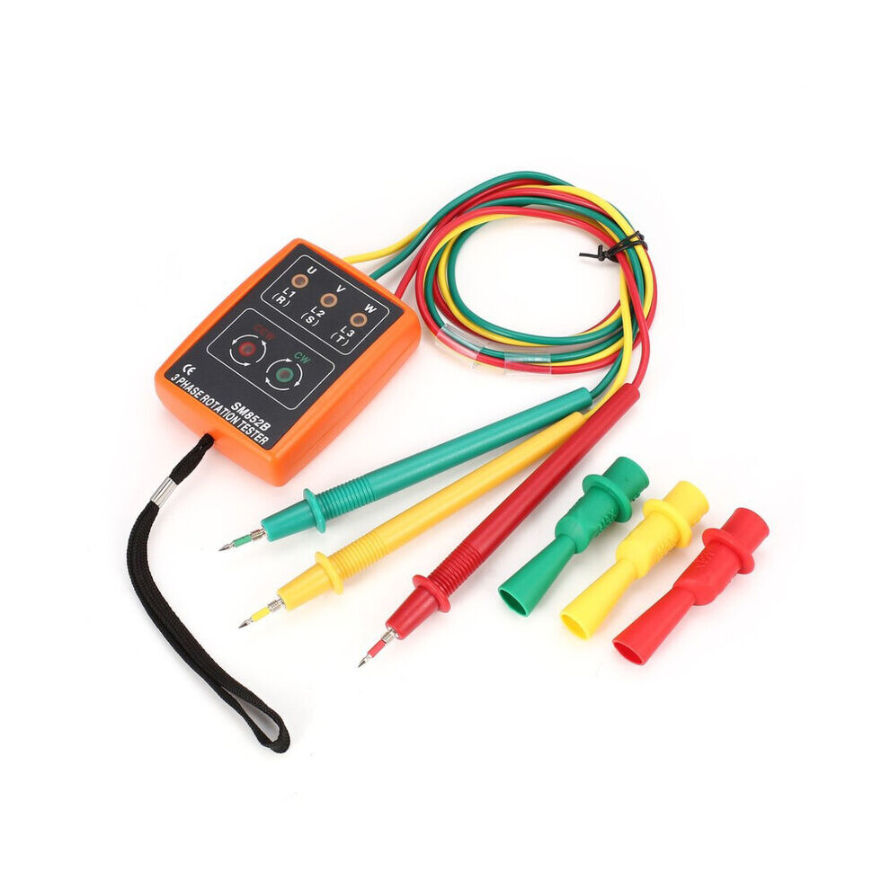 Versatile Three Phase Sequence Meter, Ensuring Accurate Open Phase Detection, Non-Contact Inductive Measurement For Enhanced Safety, Led & Buzzer 9340258644498