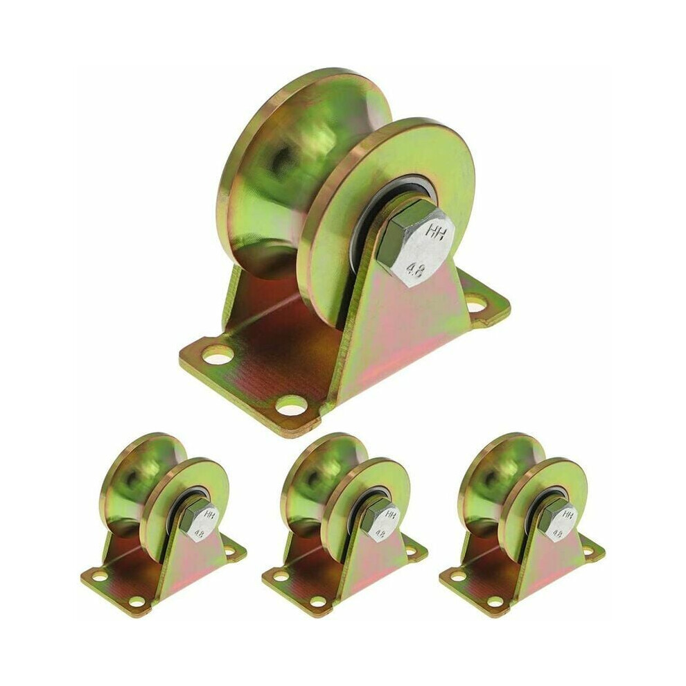 Groove Wheel For Heavy Duty Caster, Galvanized Steel Inverted V Track Wheel With Smooth Rolling And Solid Construct For Front Door Factory Door 9448196667903