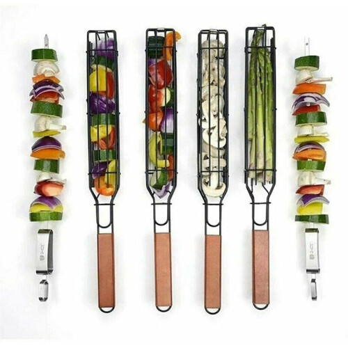Καλάθια ψησίματος για Shish Kebab, με αντικολλητική επίστρωση, σετ 4 για 2