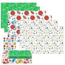 Presentpapper med fotbollstema för sporttemafest, miljövänligt bläck, återvinningsbart pappersgodispåsar, 6 st 70 x 50 cm högkvalitativt